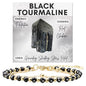 Farfume Crystal Bracelet Beaded Bracelets 4mm Natural Stone Beads Gemstone Handmade Jewelry Gift for Women - color: Black Tourmaline-concentration&Protection