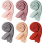 Geyoga 6 Pcs Women Scarf Shawl Hijab Scarves Cotton Crinkle Hijab for Women Blend Shawl Crinkle Wrap Head for Seasons - color: Vivid Colors