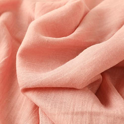 Jeelow Solid Color Scarf Wrap Shawl for Women Men – Soft Lightweight Head Scarf, All Season, Travel Beach Office Daily Wear - color: Peach