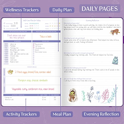 Legend Self-Care Journal – Guided Daily Reflection Journal to Support Mental & Physical Health – Daily Mood, Meditation & Personal Development Notebook – 7.1x10.5”, Lasts 3 Months (Purple) - color: Purple