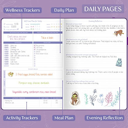 Legend Self-Care Journal – Guided Daily Reflection Journal to Support Mental & Physical Health – Daily Mood, Meditation & Personal Development Notebook – 7.1x10.5”, Lasts 3 Months (Purple) - color: Purple