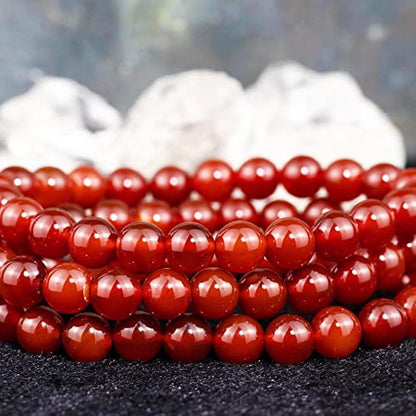 8mm Natural Gemstone Stretch Bracelet, Handmade Unisex Crystal Bracelets for Meditation, Yoga, Spiritual Healing & Positive Energy - color: carnelian