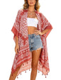 Kimonos for Women Swimsuit Coverups Beach Cover Up Swimwear Cardigan Summer - color: A Rufous