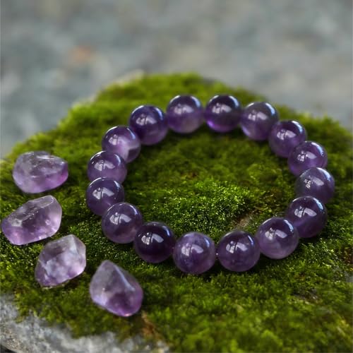 Natural Handmade Healing Chakra Bracelet - color: 12mm-Amethyst-FOR 8-8.7 INCH WRIST