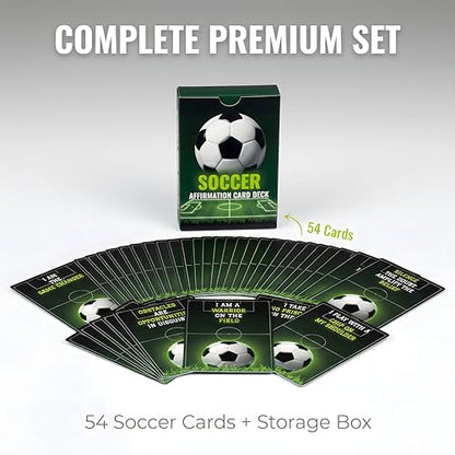 Soccer Affirmation Cards for Kids Teens – 54 Motivational Cards for Confidence, Focus & Game Day Preparation – Fun Soccer Gift for Players & Coaches