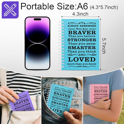 3Pcs A6 Spiral Notebook,Inspirational Journal,Motivational Journal for Women Men,Spiral Journal Notebook College Ruled Daily Diary for School,Travel,Business,Work (3Pcs -A6 Always Mix Light) - color: 3pcs -A6 Always Mix Light