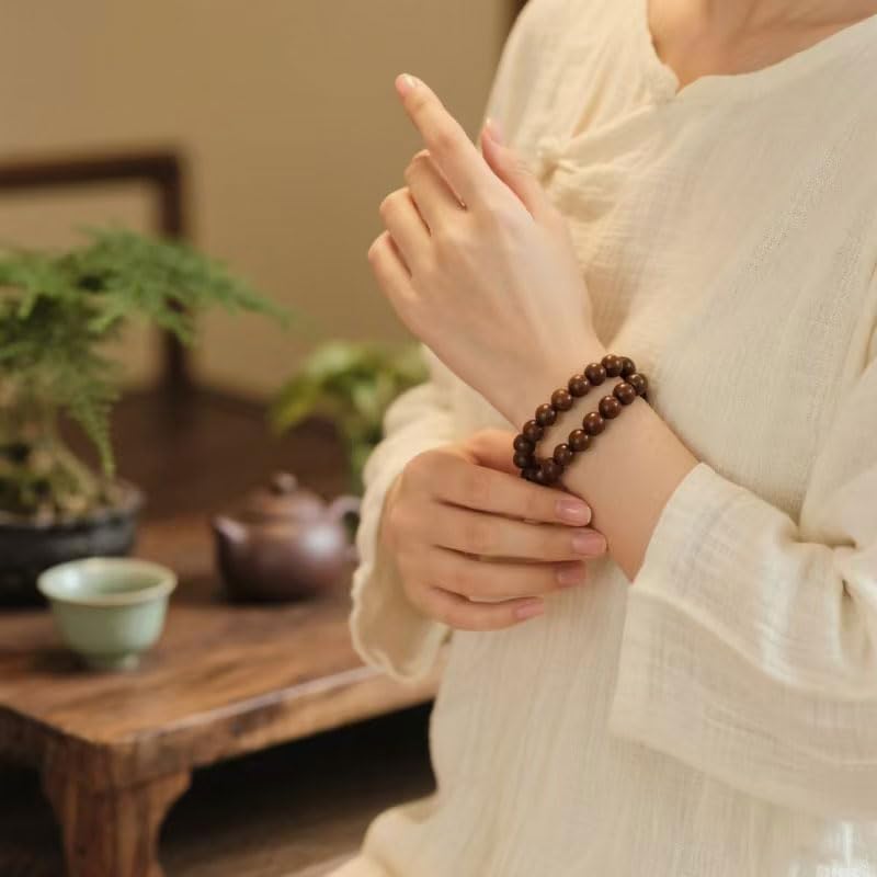 DomKim Handmade Chinese Fragrant Botanical Beads Herbal Incense Mala Bracelet Natural for Calm, Aromatherapy - size: 8mm*46