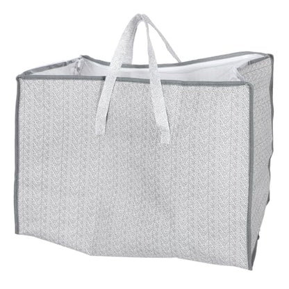 Zerodeko Multi Functional Large Storage Bag with Zipper for Clothes Blankets and Luggage Versatile Organizer for Home Travel and Moving Arrow Design for Closet