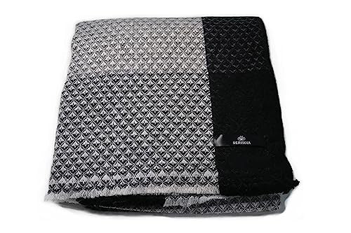 Handwoven Shawl Wraps Large Stole 8 ply Exclusive Premium Quality Wool Handmade in Nepal Pashmina Scarfs for Women And Men - color: Pineapple Grid