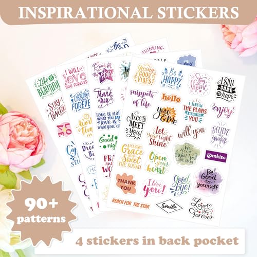 Comkiso Gratitude Journal with 4 Inspirational Stickers: Undated Daily Gratitude Journal for Women and Men - More Happiness, Affirmation, and Mindfulness in A Few Minutes with Prompts & Quotes (Beige) - color: A. Beige
