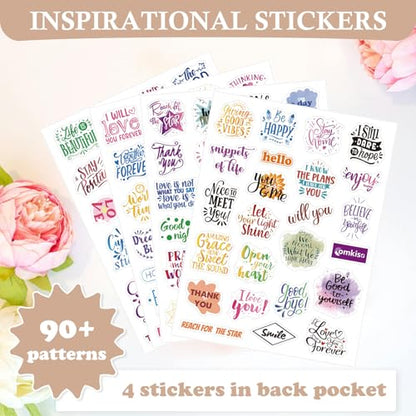 Comkiso Gratitude Journal with 4 Inspirational Stickers: Undated Daily Gratitude Journal for Women and Men - More Happiness, Affirmation, and Mindfulness in A Few Minutes with Prompts & Quotes (Beige) - color: A. Beige