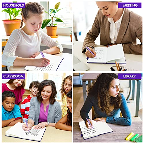 feela 3 Pack Notebooks Journals Bulk, Hardcover Notebook Classic Ruled Lined Journal Set with Pen Holder for Work Business Journaling Note Taking, with 3 Black Pens, 120 GSM, 5.1”x8.3”, A5, Purple - color: 3 Purple