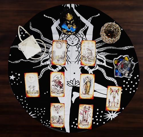 Indian Consigners Witchcraft Supplies Tarot Spread Alter Cloth Triple Altar - color: Silver Goddess, size: 24" x 24" (Square)