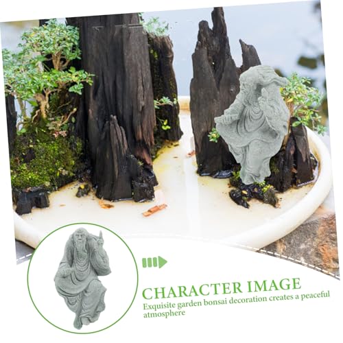 TOYANDONA Decorative Buddha Figurine for Zen Gardens Sandstone Monk Statue for Fish Tanks Bonsai Landscape Ornament Tranquil Outdoor Decor Sandstone Craft