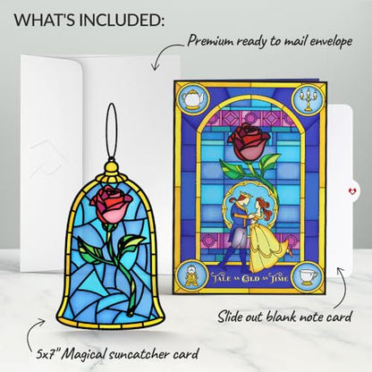 Lovepop Everyday Disney's Beauty and The Beast Suncatcher Card for Her and Him - 3D Greeting Cards for Men, Women - Tale as Old as Time - 5" x 7" Card - Blank Notecard & Envelope Included - color: Disney's Beauty and The Beast Tale as Old as Time Suncatch