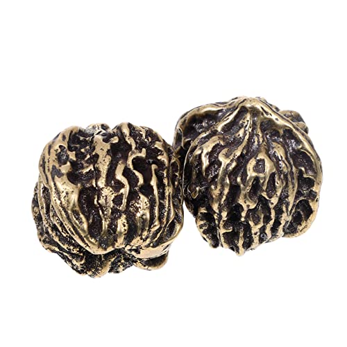 VOSAREA 1pair Vintage Buddhism Walnut Statue Decor Chic Adornment Unique Desktop Decoration Elegant Walnut Art for Feng Shui and Meditation Spaces