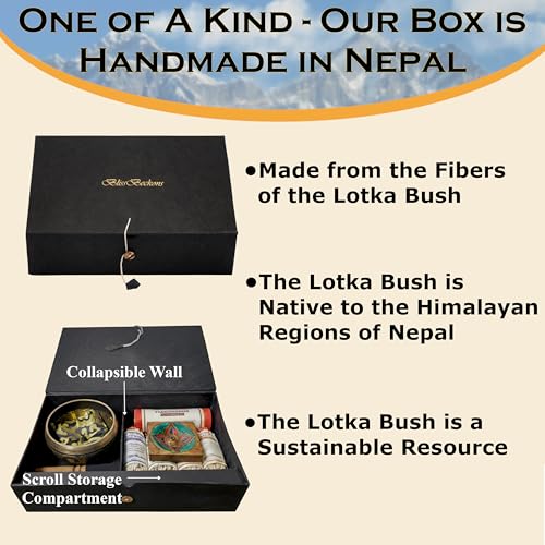 Meditation Accessories Gift Set With Guide: 4.5" Tibetan Singing Bowl Set,150 pcs Handmade Incense Variety Pack: Frankincense, Patchouli, Amitabha Buddha, Rose, Sandalwood, With Incense Holder