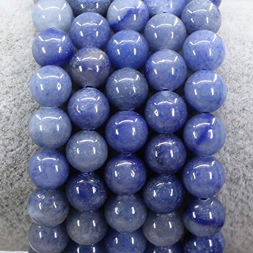 Keleny Gem Semi Precious Gemstones 8mm Natural Quartzite Stone Round Beads Crystal Stretch Bracelet 7 Inch Unisex - color: Blue Aventurine