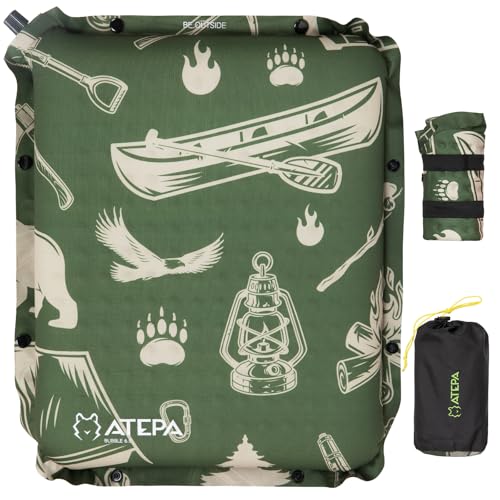 ATEPA Inflatable Seat Cushion, Compact Self-Inflating Seat Cushion for Stadium Airplane Air Travel Bleacher Camping, Blow Up Foam Seat Pad for Outdoor Sports Events Backpacking Hiking Sitting - color: XL Forestcamp