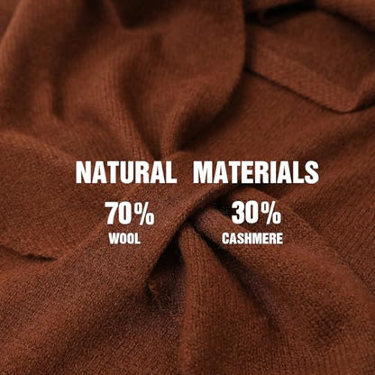 Cashmere Blend Shawl Wraps for Women,Cashmere Poncho Pashmina for Women Travel Scarf for All-Season with Gift Box - color: Coffee