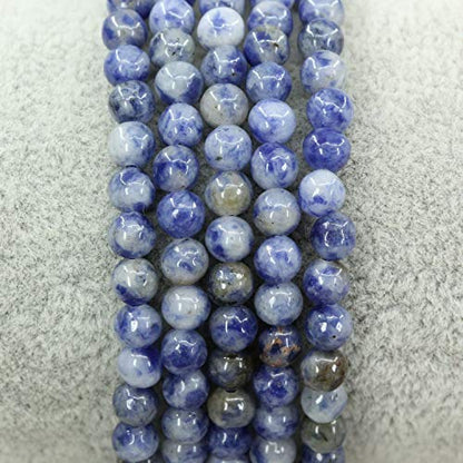 Keleny Gem Semi Precious Gemstones 4mm Round Beads Crystal Stretch Bracelet 7 Inch Unisex - color: Blue Spot Jasper