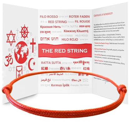Red String Bracelet, Protection, Luck and Love, Handmade in the Holy Land, Hindu, Buddhist and East Asian Faith Symbol, Evil Eye Strand for Men and Women, Spiritual and Adjustable Bracelet, with CoA - style: Red String Bracelet - Double String