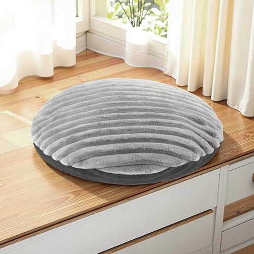 Round Tufted Floor Pillow, 22 x 22 Inch Soft Grey Velvet Thick Floor Cushion, Washable Meditation Seating Pillow for Yoga Relax Living Room, Adult Boho Chair Sofa Decor (Cushion ONLY)