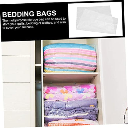 Alipis 5pcs Extra Large Clear Plastic Storage Bags Heavy Duty Versatile Bedding Cloth Bags for Comforter Pillows Quilts Luggage and Household Storage Tear Resistant Organizer Pouches for