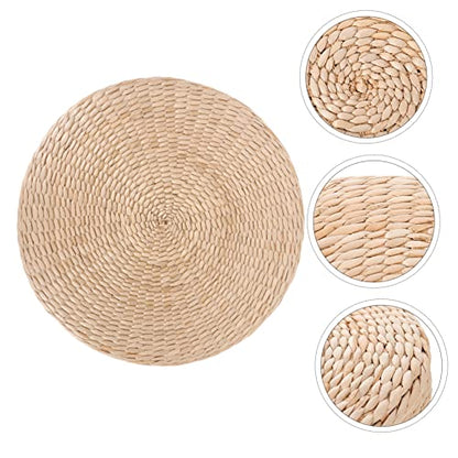 Japanese Style Woven Meditation Cushion Floor Pad Thick Round Seating Cushion for Home Decor Yoga Office and Relaxation Natural and Rustic Design