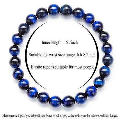 Men Women 8mm Natural Stone Lava Rock Diffuser Bracelet Elastic Yoga Agate Beads Bracelet Bangle - color: Set 5