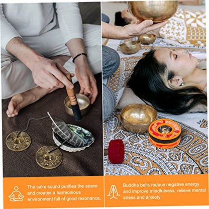 Nepal Style Pure Copper Meditation Bell Yoga Decor Hand Bells for Adults