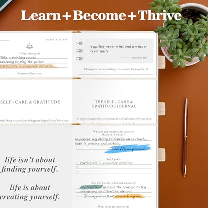 Self-Care Journal – 91 Days Daily Reflection Notebook – Mental Health Journal, Anxiety & Guided Journal for Women & Men, Meditation & Mood Log, A5 (Beige) - color: Beige