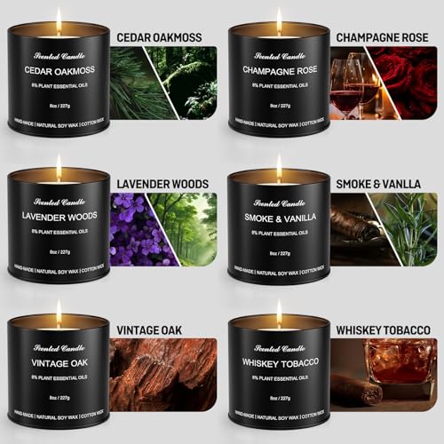 Men’s Scented Candles Set – Soy Wax Aromatherapy Candles for Men, Masculine Scented Candles with Essential Oils, Long Lasting Strong Scent, Luxury Gift Candles for Men,Dad,Him (48oz) - size: 48oz