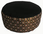 Meditation Cushion Zafu Pillow - Buckwheat and Kapok Fill - Indochine Black Diamond - color: Indochine Black Diamond