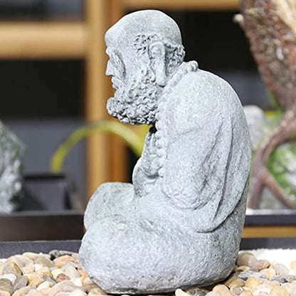 Buddha Statue Ornament Chinese Style Sculpture Garden Decor Sandstone Zen Home