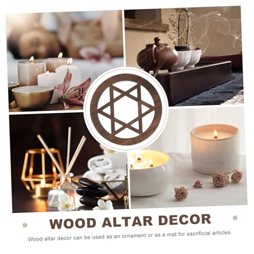 PRETYZOOM Unique Wall Hanging Wood Carving Altar Decor Spiritual Decor Flower of Life Art
