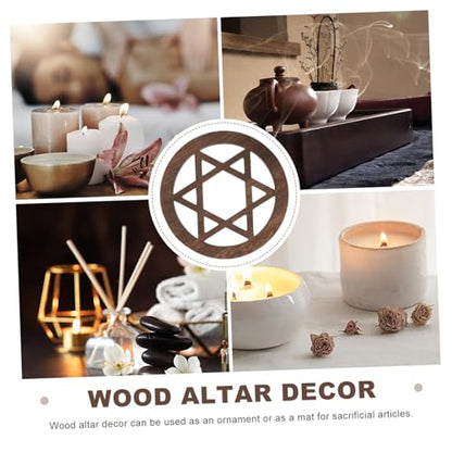 PRETYZOOM Unique Wall Hanging Wood Carving Altar Decor Spiritual Decor Flower of Life Art