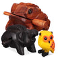 VICASKY 3pcs Wooden Sound Toad Pig Owl Music Percussion Instruments for Home Office Decoration Realistic Sounds Premium Craftsmanship