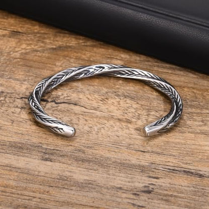 Handmade 925 Sterling Silver Bangle Bracelet Simple Silver/Gold Adjustable Cuff Bangles Durable Stainless Steel bracelet for Men &Women Daily Jewelry Gift for Anniversary Birthday Gift - color: Bangle-22