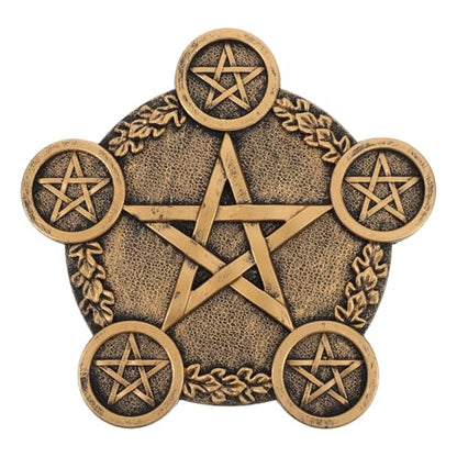 Star Candle Holder Pentacle Altar Plate Resin Tealight Holder Tray Witchcraft Altar Supplies for Witchcraft Wiccan Tarot Supplies