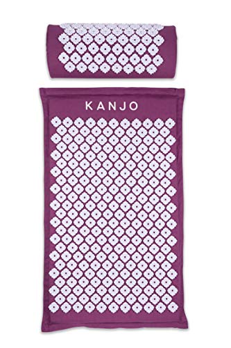 Acupressure Mat and Pillow Set for Back Pain Relief & Neck Pain Relief, with Pressure Points for Muscle Pain Relief with Travel Bag - Amethyst