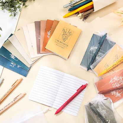 96 Pcs Positive Affirmation Gift Set Gratitude Notebooks with Pens Small Bags Motivational Encouragement Notepads Daily Affirmations Journal for Women Stress Relief Self Care (Simple) - style: Simple