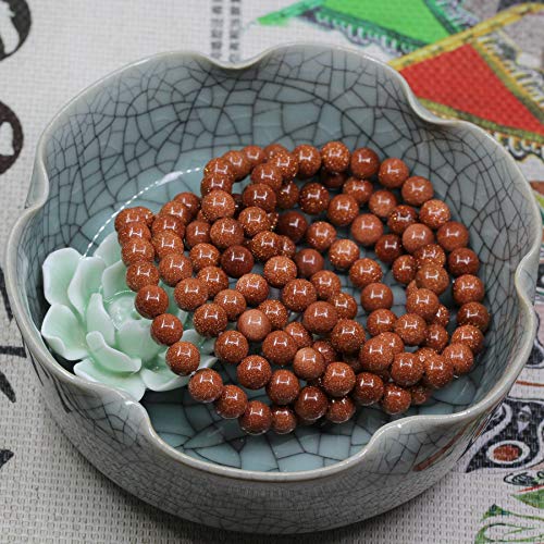 Keleny Gem Semi Precious Gemstones 8mm Natural Stone Round Beads Rock Crystal Jasper Stretch Bracelet 7 Inch Unisex - color: Golden Sandstone