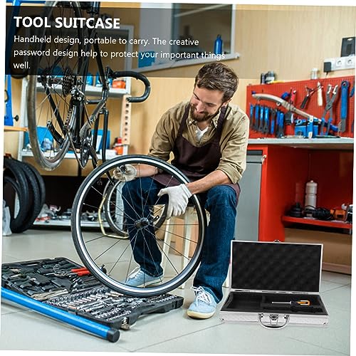 Aluminum Tool Box Multi-Functional Portable Hard Case for Equipment Storage Small Size Sturdy Aluminum Alloy Locking Briefcase for Travel and DJ Gear