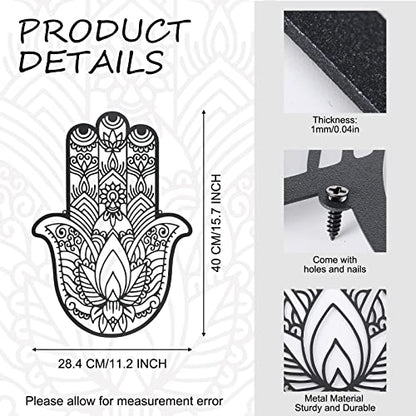 Lounsweer Hamsa Hand Wall Decor Geometric Meditation Decor Sacred Geometric Walling Boho Spiritual Art for Bedroom Yoga Room Minimalist Aesthetic Ornament Ideal Housewarming Gift