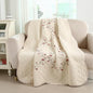 vctops 100% Cotton Quilted Throw Blanket 50x60 Inch Floral Embroidered Reversible Patchwork All Season Throw (Flower,50"x60") - color: Flower