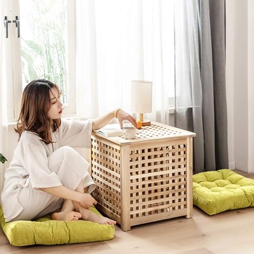 Square Meditation Pillow, Large Floor Pillow Cushion,Solid Thick Tufted Seat Cushion Janpanese Quilted Chair Mat for Balcony Bedroom Tatami Living Room(55x55cm, B) - color: B