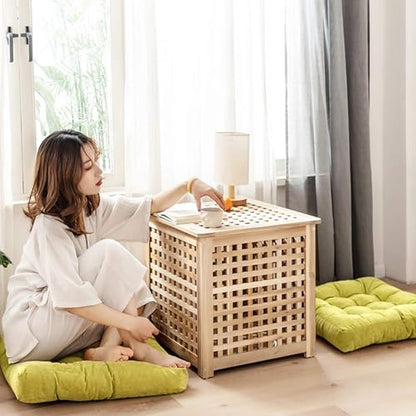 Square Meditation Pillow, Large Floor Pillow Cushion,Solid Thick Tufted Seat Cushion Janpanese Quilted Chair Mat for Balcony Bedroom Tatami Living Room(55x55cm, B) - color: B
