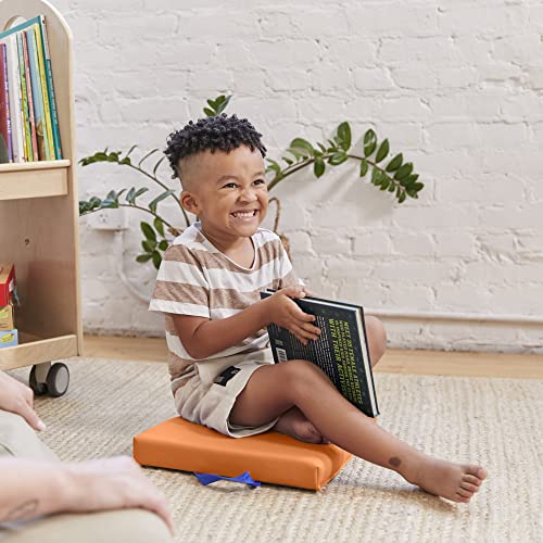 ECR4Kids SoftZone Floor Cushions, Square, Flexible Seating, Orange, 6-Piece - color: Orange
