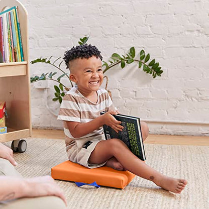 ECR4Kids SoftZone Floor Cushions, Square, Flexible Seating, Orange, 6-Piece - color: Orange